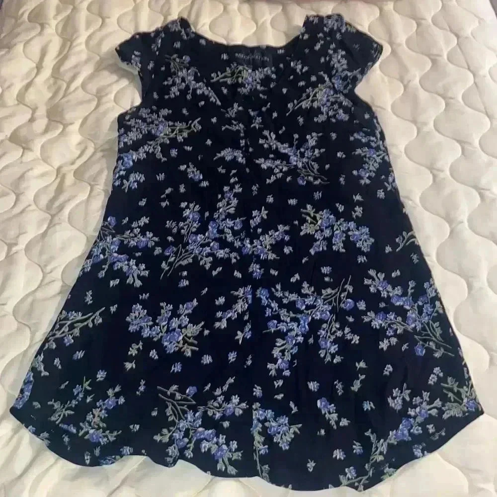 Reformation XS blue tunic dress v-neck EUC
